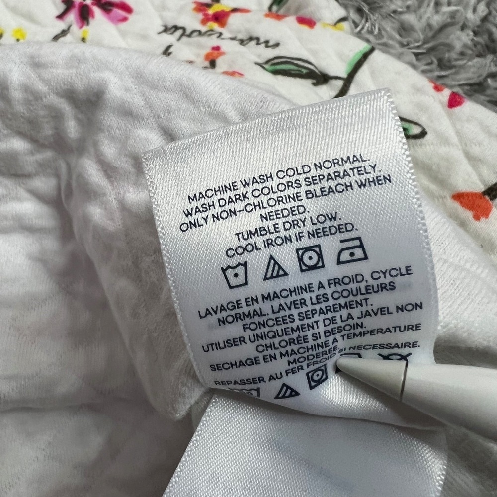 Lands' End XL Quilted Wildflower Floral Pullover Top Botanical Cottagecore - Picture 7 of 10